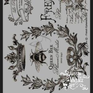 French Ephemera One - Rub on Image Transfer